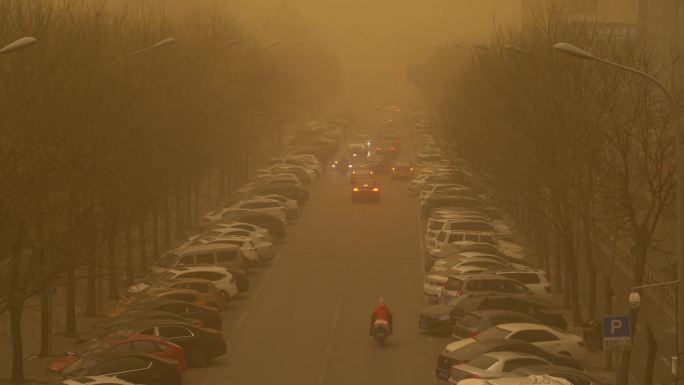 2021年北京沙尘暴，城市沙尘暴，