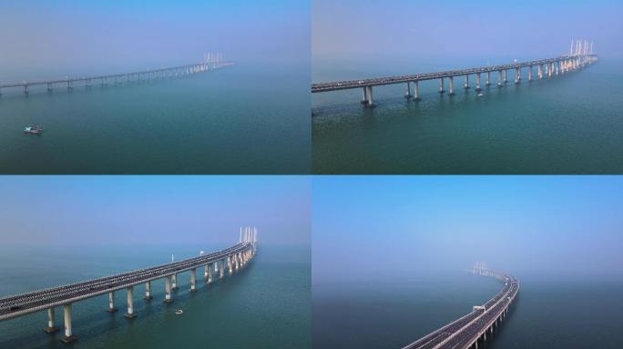 【青岛】胶州湾跨海大桥4K航拍素材