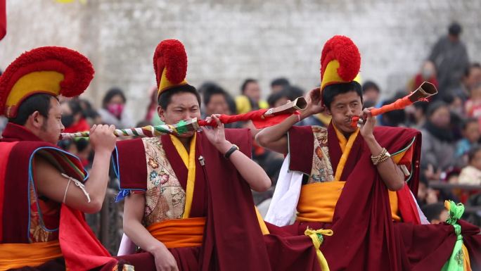 经幡西藏藏川佛教法会