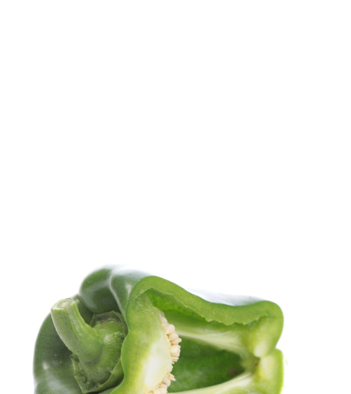 【正版素材】蔬菜切青椒白背景竖屏旋转