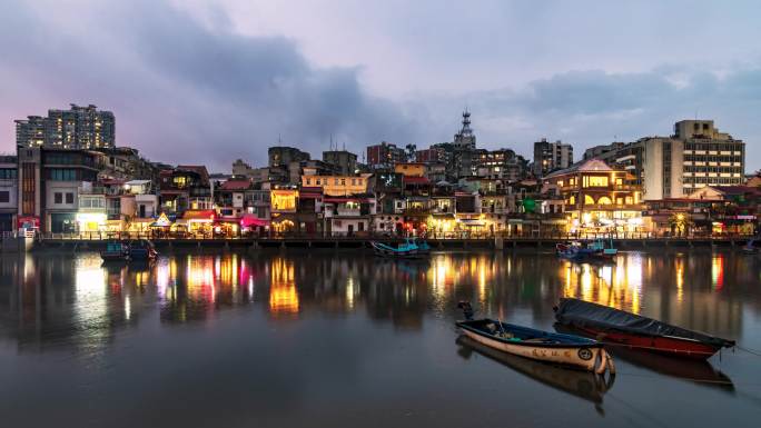 厦门沙坡尾渔村夜景