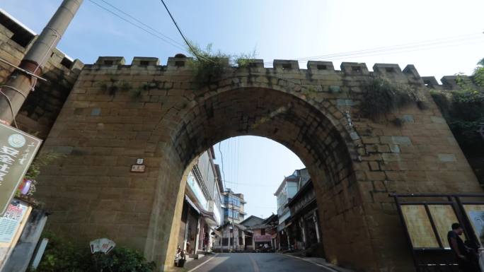 自贡三多寨古老拱形城门正大门洞遗迹旅游入