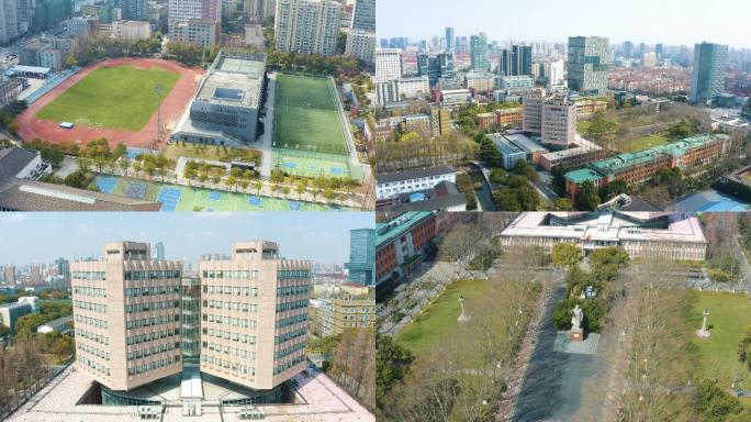 4K上海同济大学航拍