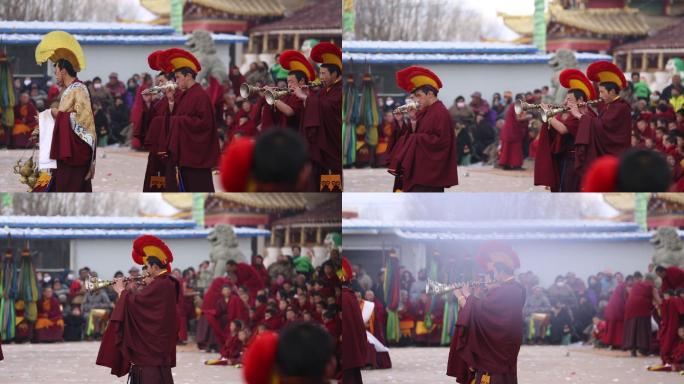 经幡风西藏藏川佛教法会