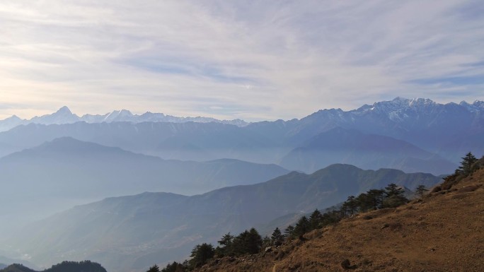 唯美意境空境风景大山航拍