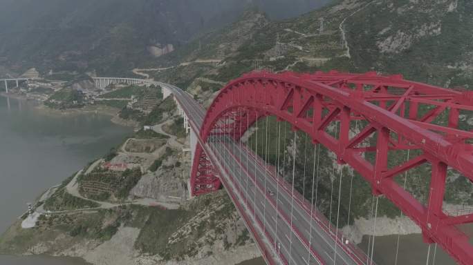 秭归（香溪）长江大桥航拍（4K灰片）