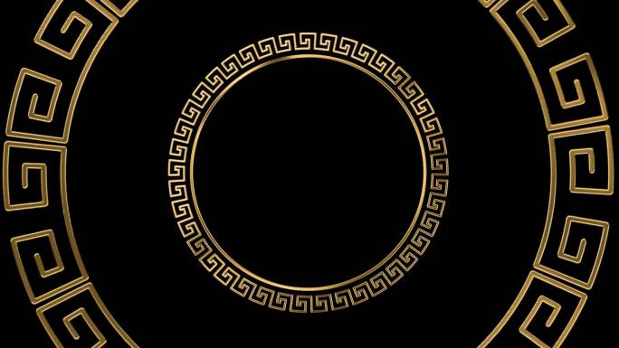 金色圆圈旋转-无缝循环透明通道