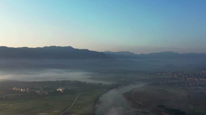 山水田园风光航拍