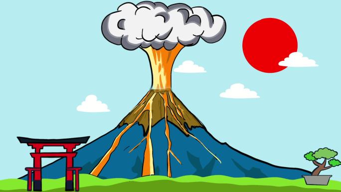 动画背景火山爆发
