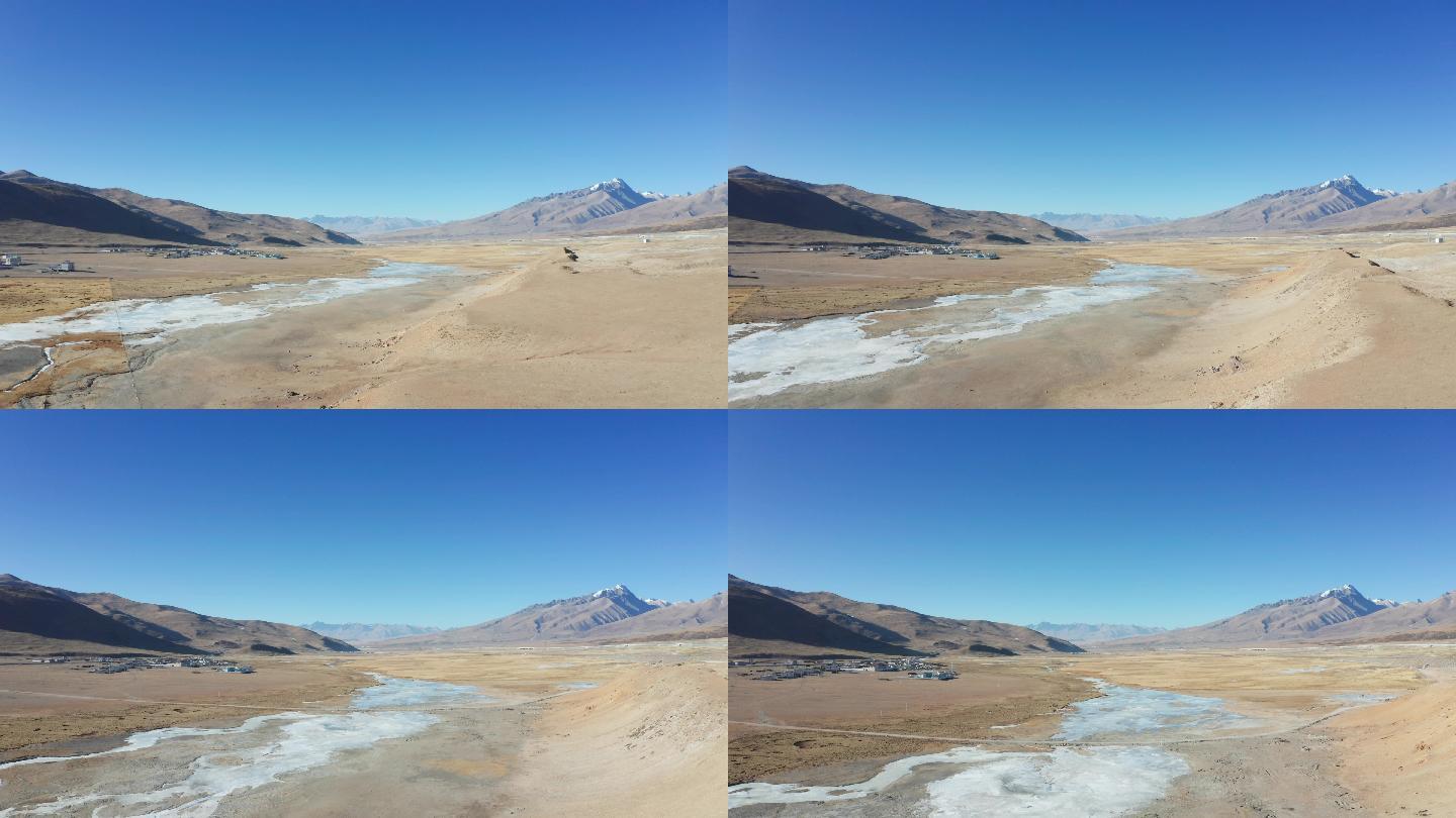 4K航拍西藏高原冬季羌塘草原