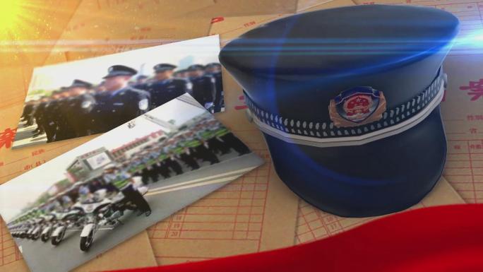 公安警察图文宣传片头模板