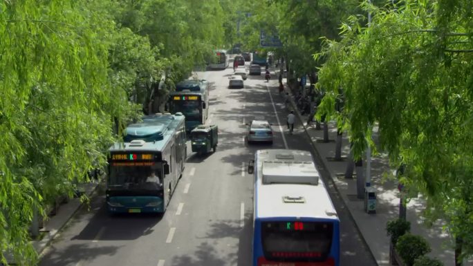 济南街道车水马龙延时