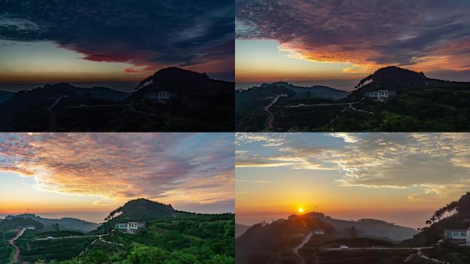 震撼大气移动拍摄艳丽朝霞日出