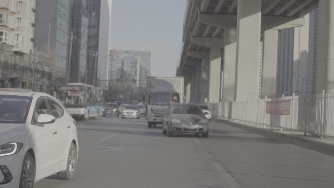 4k街道高架桥跟拍北京东二环