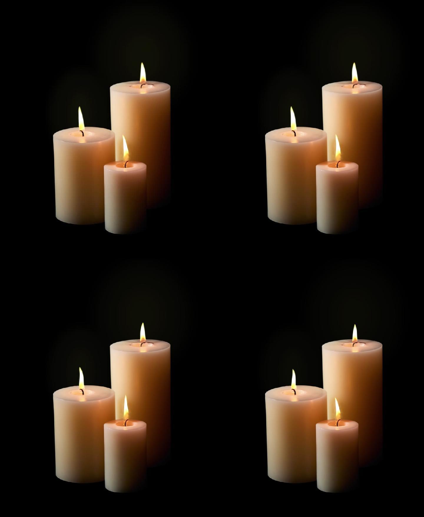 清明节祈福祝福燃烧的蜡烛带通道