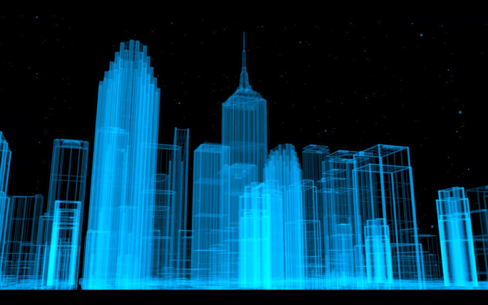 数字城市房地产金融发展建设3d动画短视频