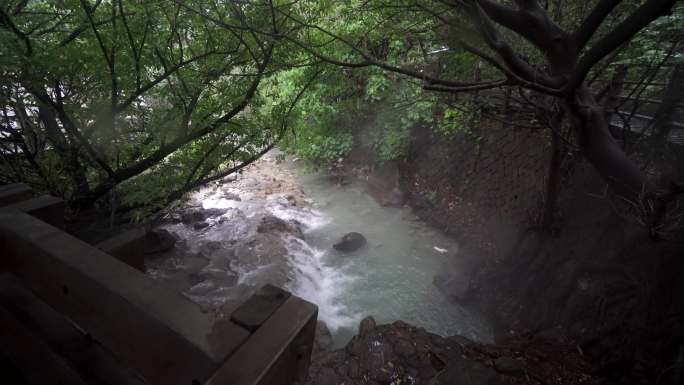 台湾台北市北投地面温泉空境