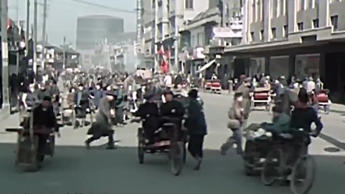 1950解放初期上海市容市貌历史老苏州河