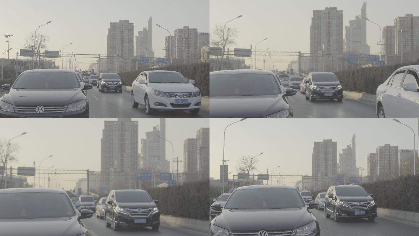 城市街道跟拍北京东二环车流