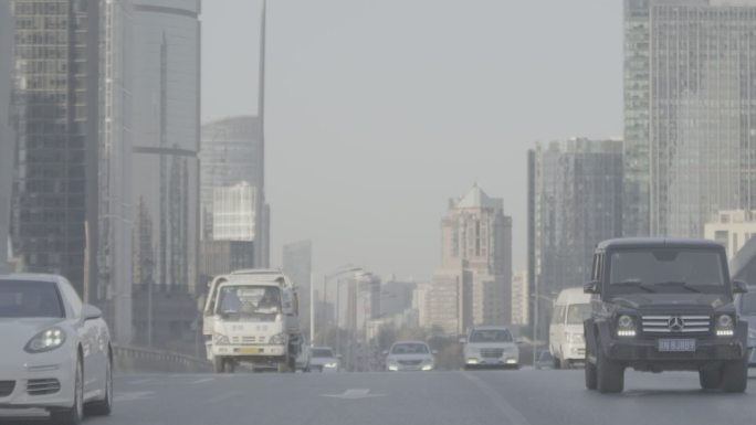 4k街道跟拍北京东二环车流