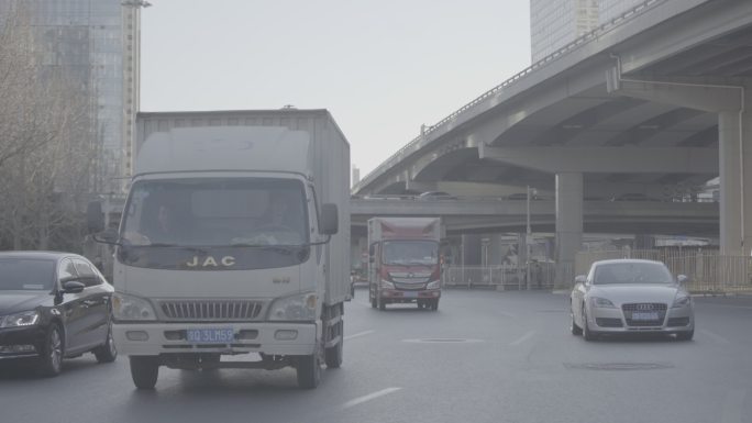 4k街道跟拍北京东二环车流