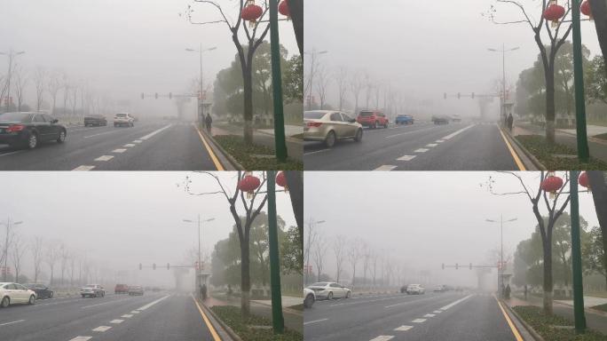 【原创】高清实拍城市街道雾霾