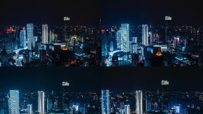 赛博朋克南京新街口城市夜景繁华