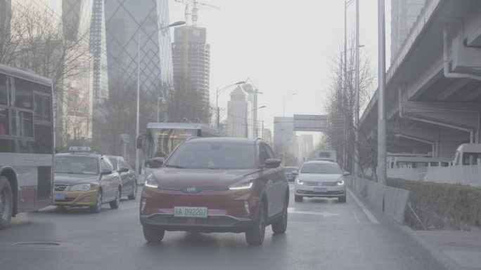 4k街道跟拍北京东二环车流