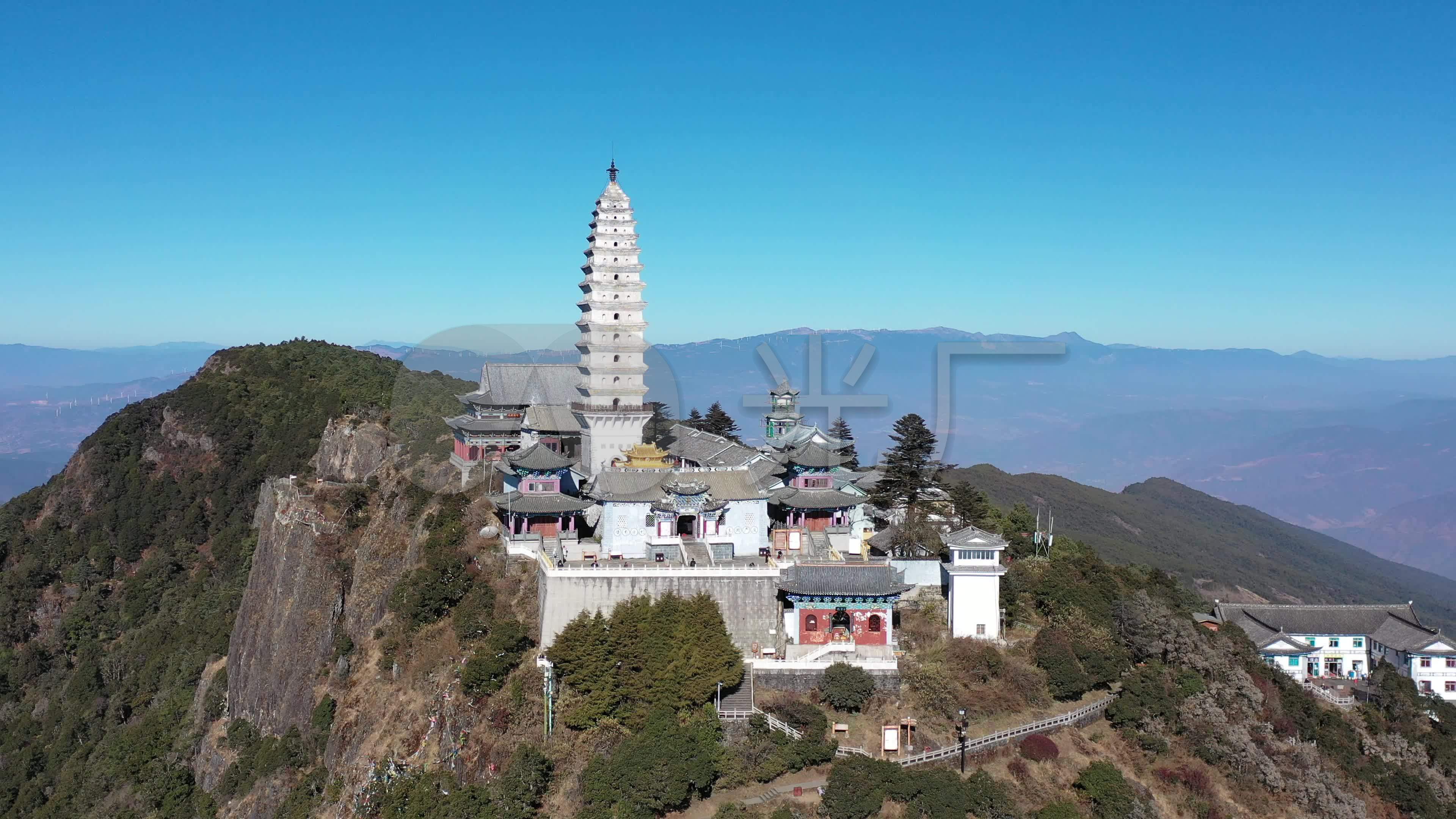 大理雞足山金鼎寺航拍_3840x2160_高清視頻素材下載(編號:5586641)