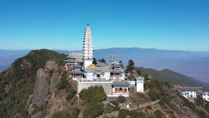 大理鸡足山金鼎寺航拍