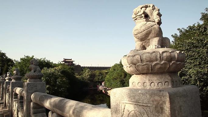 西安城墙南门永宁门狮子空镜1080P