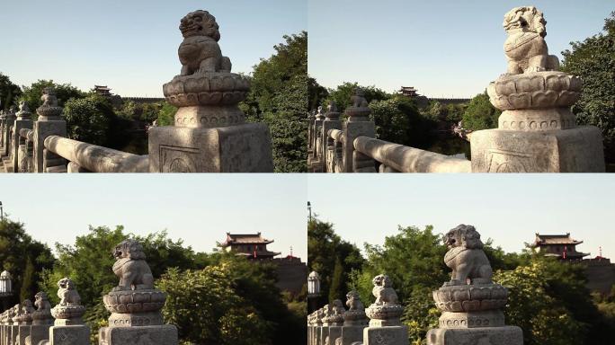 西安城墙南门永宁门狮子空镜1080P