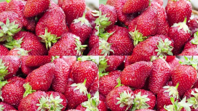 4K诱人草莓新鲜成熟味美可口