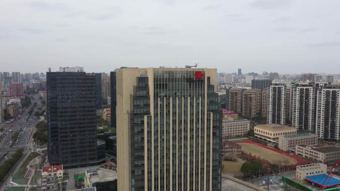 上海联通大楼航拍4K