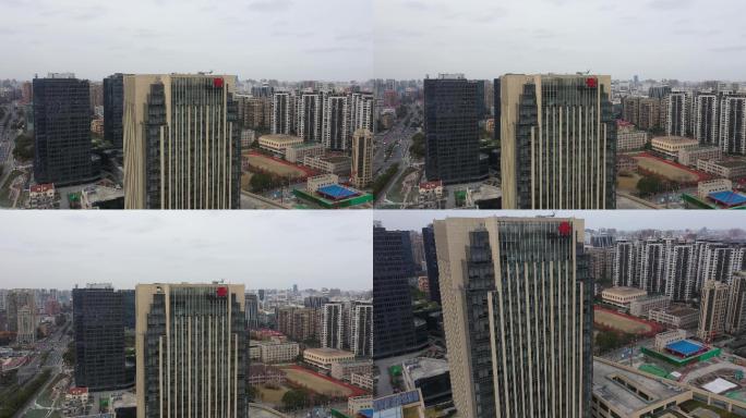 上海联通大楼航拍4K