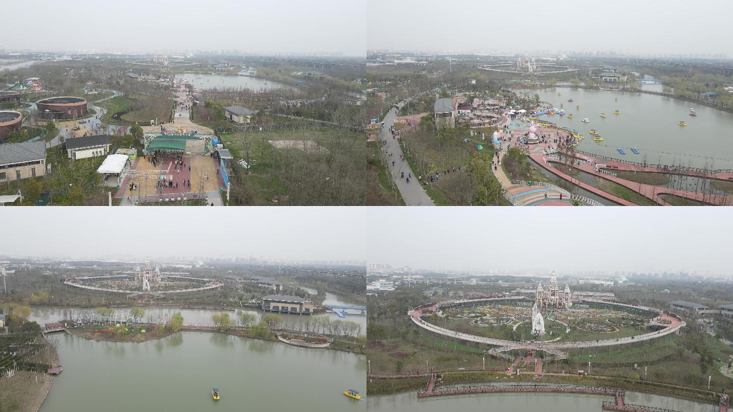 2021年上海浦江郊野公园4K航拍长镜头