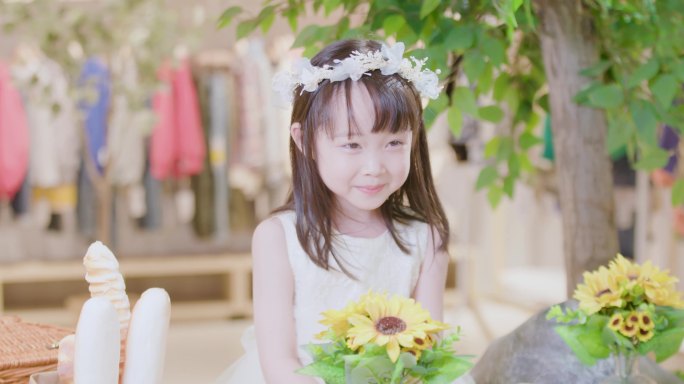 小女孩微笑向日葵服装