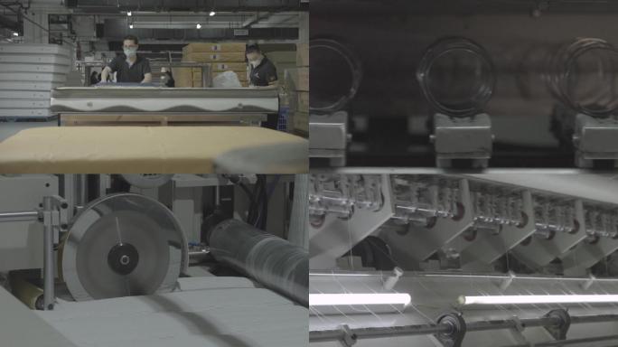 床垫纺织加工工厂车间流水线自动化