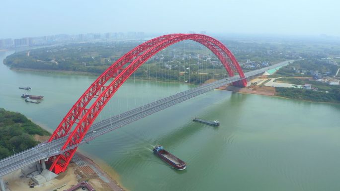 超值航拍广西贵港平南三拱桥交通运输视频