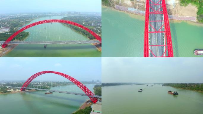 超值航拍广西贵港平南三拱桥交通运输视频
