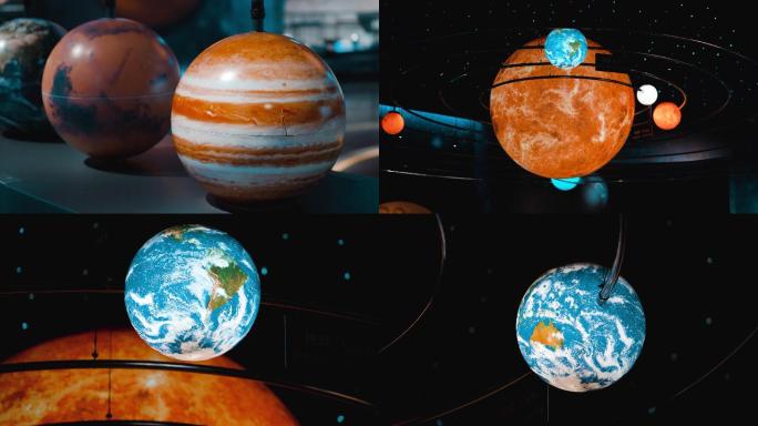 4K太阳系行星运行位置立体展示空镜