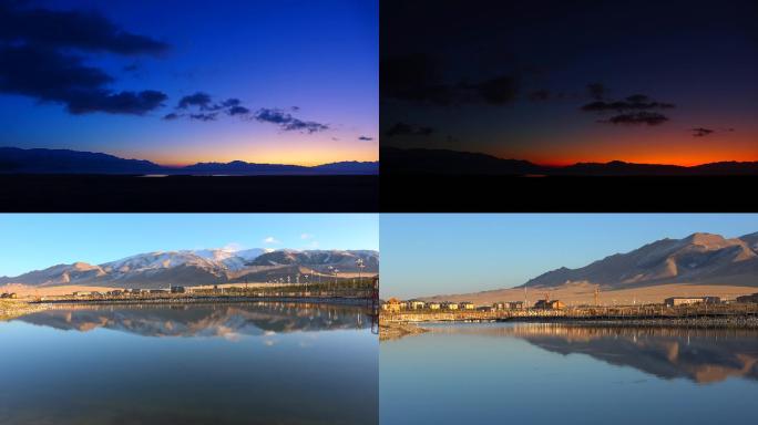 新疆赛里木湖黄昏