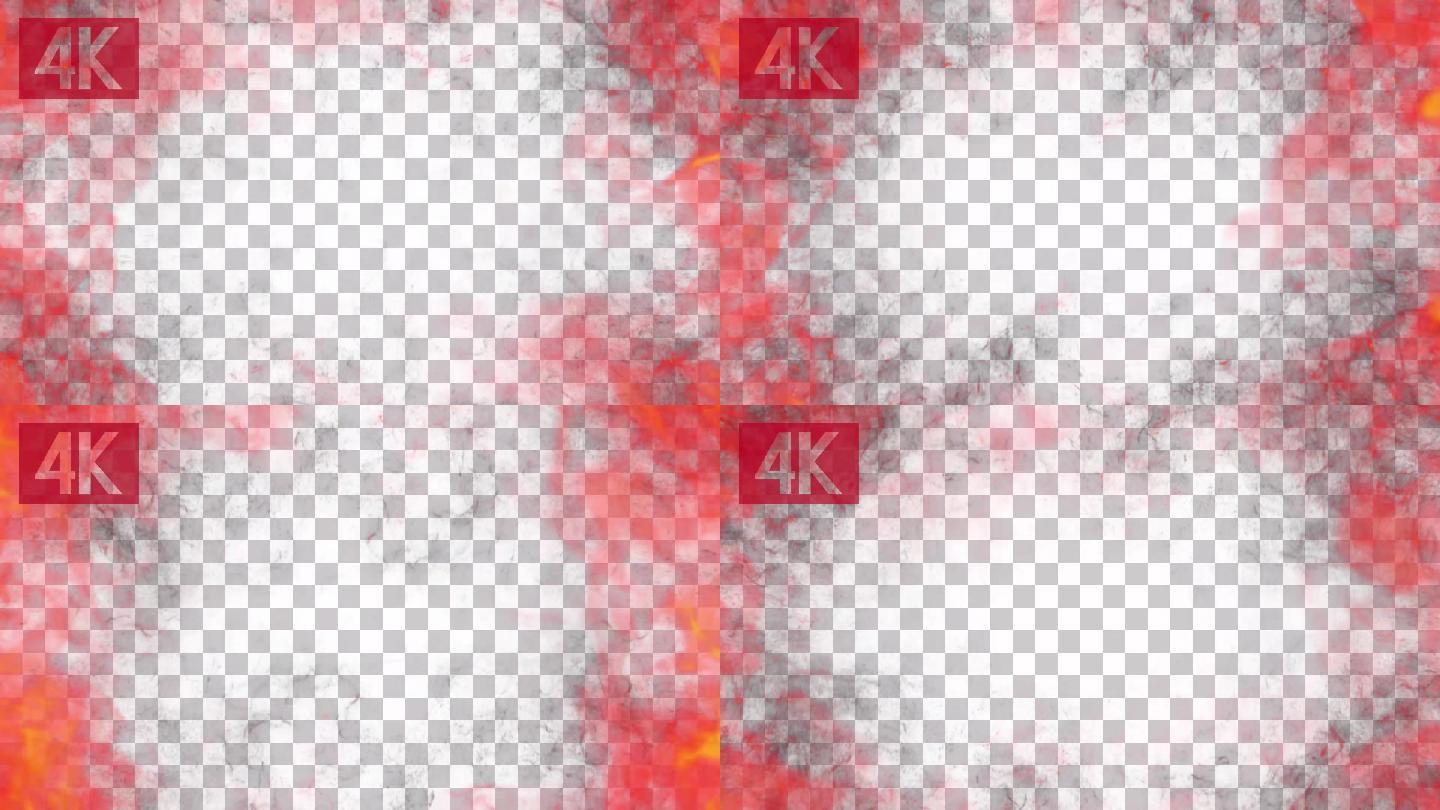 4K红色粒子火焰边框-带通道
