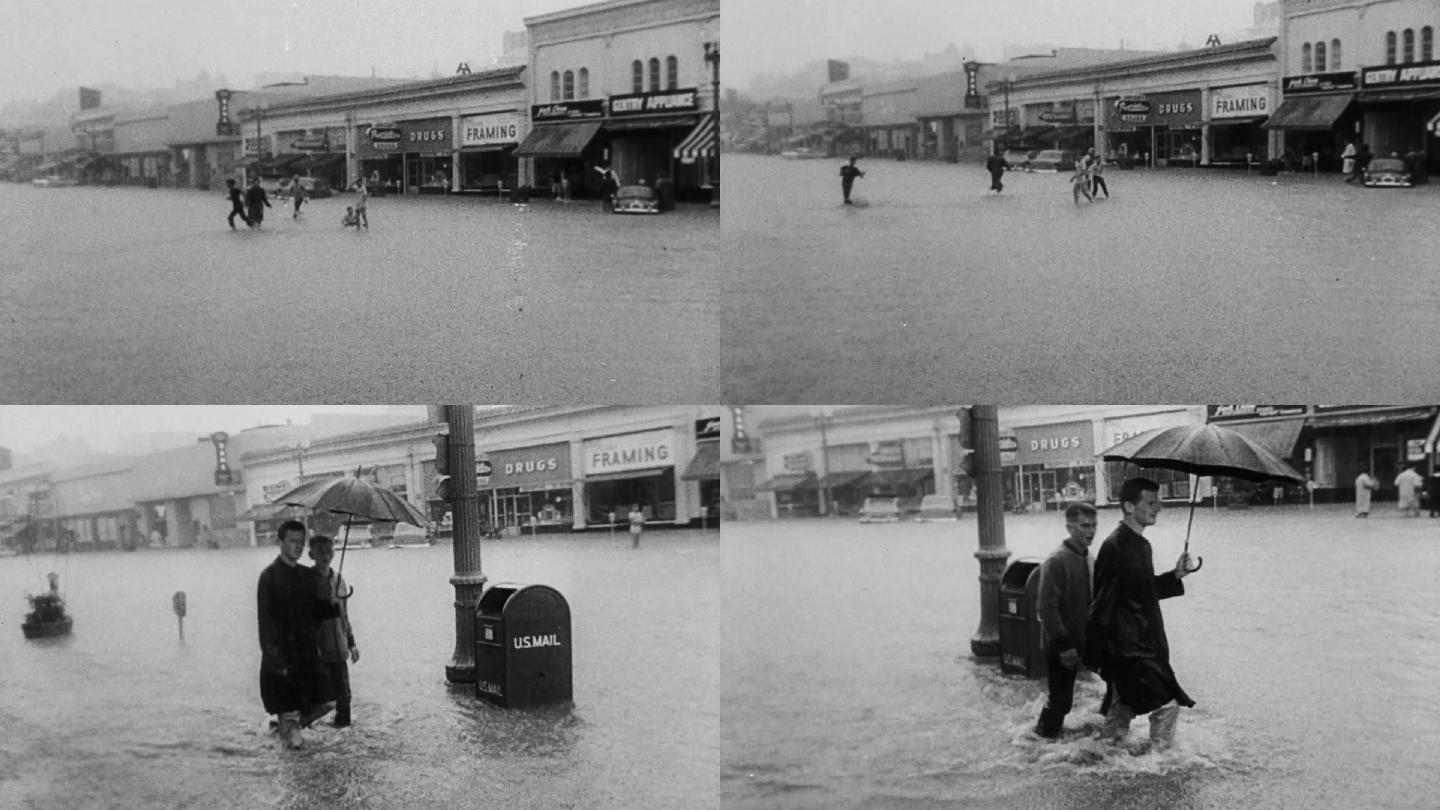 旧金山城市暴风雨飓风水灾自然灾害