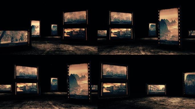 科技复古暗黑图文展示AE模板