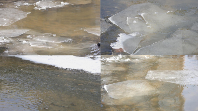 冰河融化冰片碎冰4K