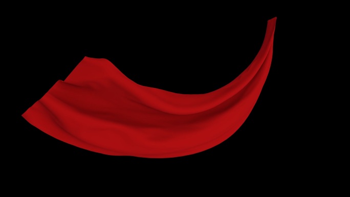 红绸元素-无缝循环带透明通道