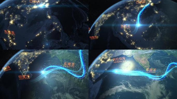 海上丝绸之路一带一路航海经济贸易世界地图