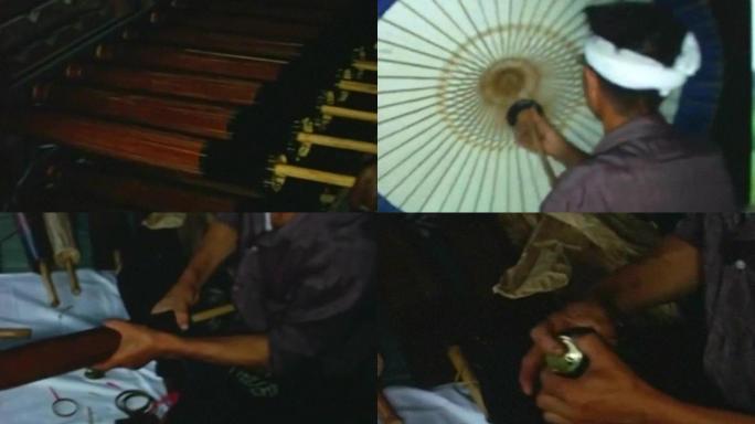 日本工匠作坊生产加工制作桐油防水工艺纸伞