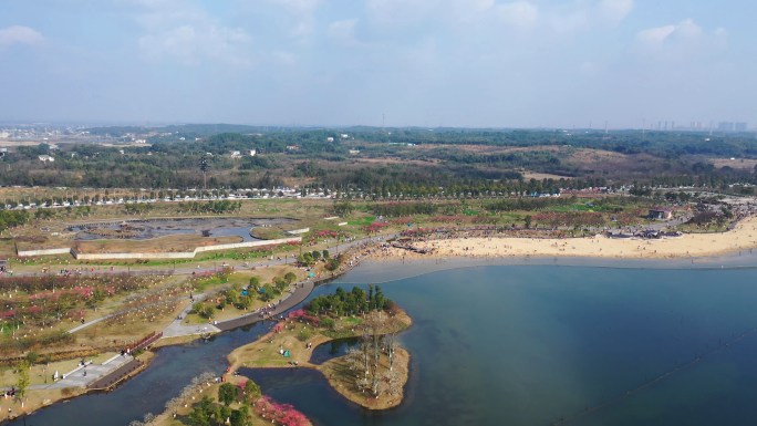 松雅湖湿地公园航拍